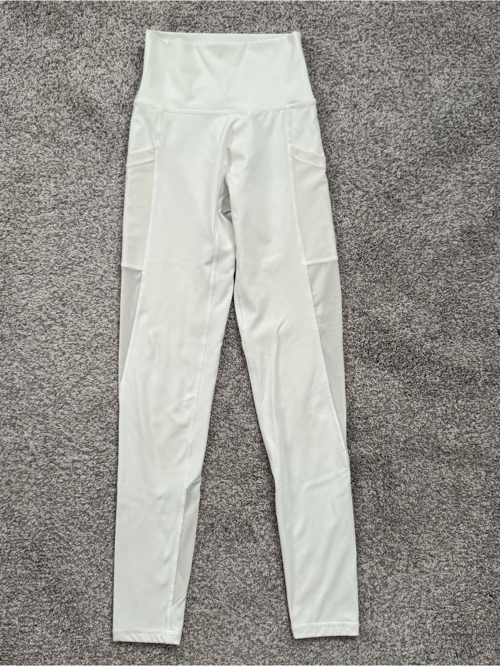 Aerie Offline Goals High Waisted 7/8 White Sheer Panels Size XS Leggings